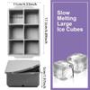 6 Grid Big Ice Tray Mold Giant Jumbo Large Food Grade Silicone Ice Cube Square Tray Mold DIY Ice Maker Ice Cube Tray