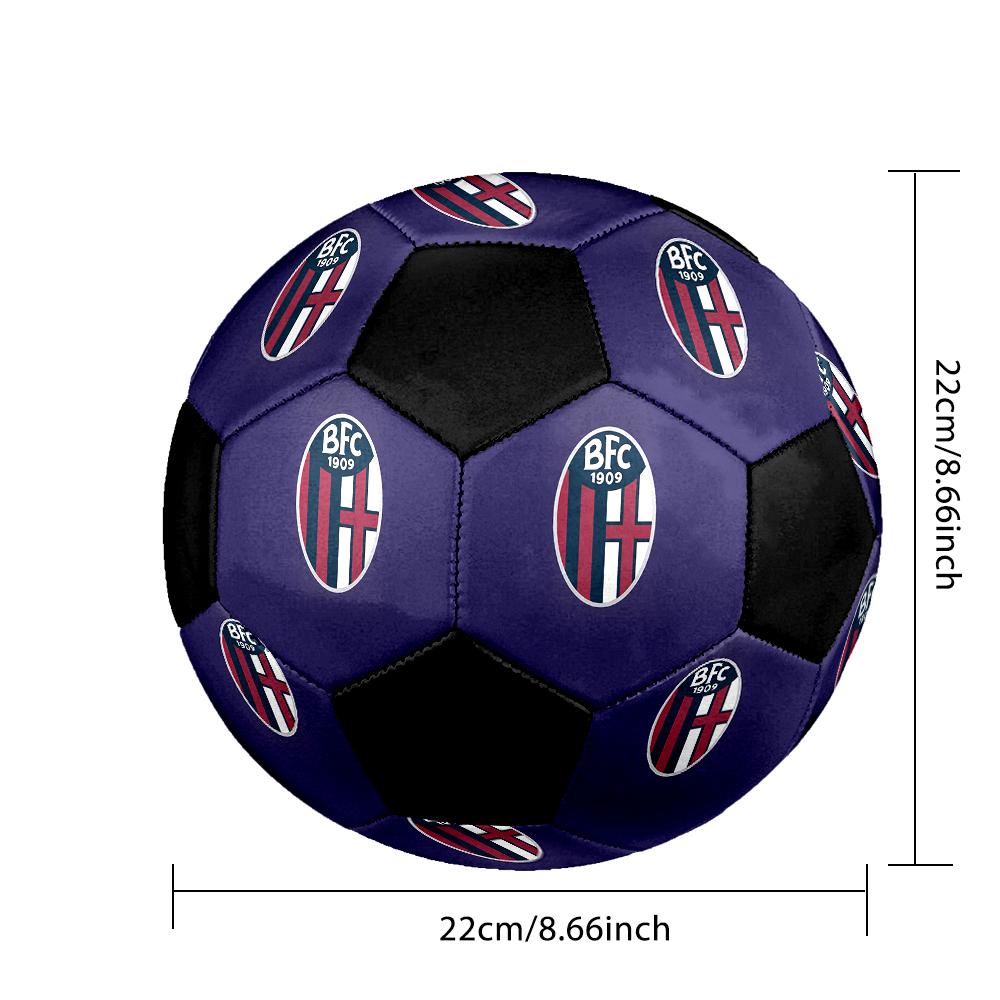 SIZE 5 Bologna FC Soccer Ball Colorful All Ages Machine Stitched PVC Competition Ready Durable High-Bounce