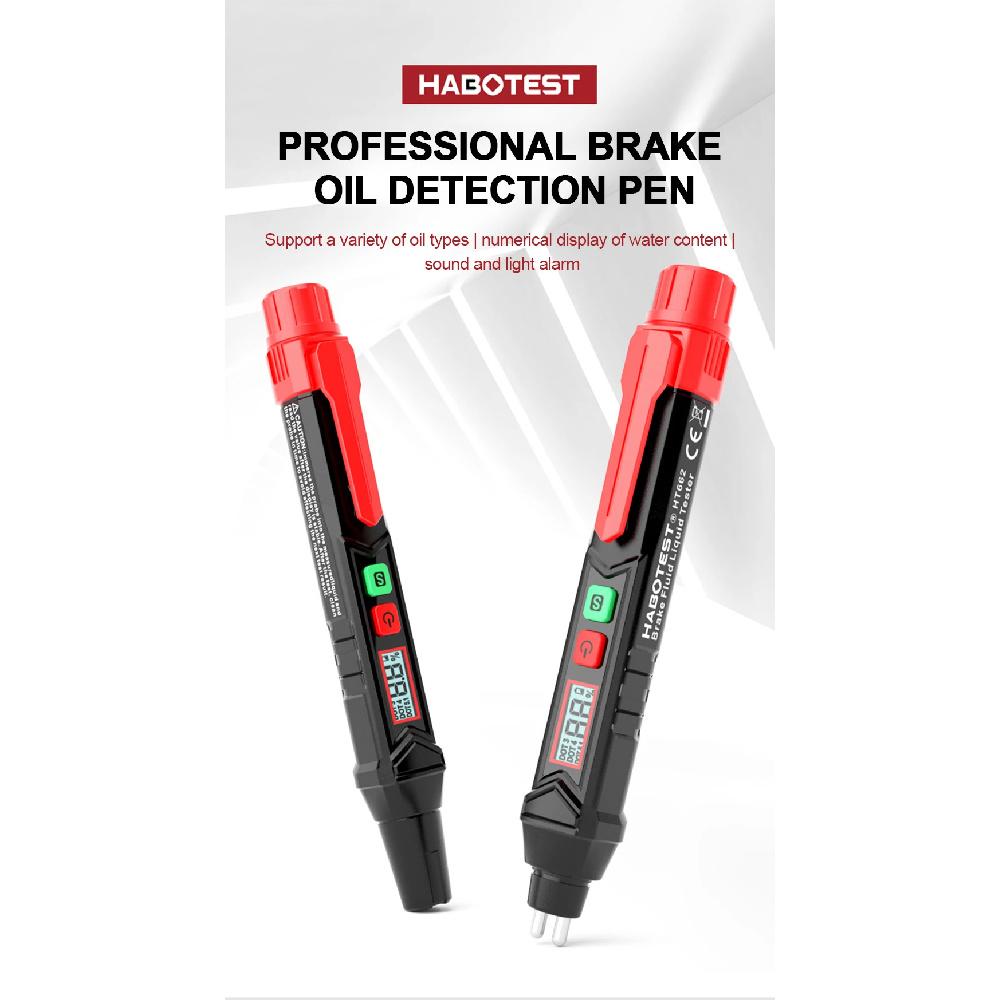 HT662 Brake Fluid Liquid Oil Tester with Sound and Light Alarm Analyzer Meter for DOT3/DOT4/DOT5.1 Brake Fluid Content Detector