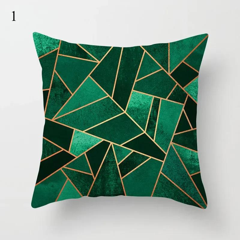 Green Series Cushion Cover Eye Geometry Abstract Pillow Case Decorative Sofa Pillow Covers Home Decor Throw Pillowcase