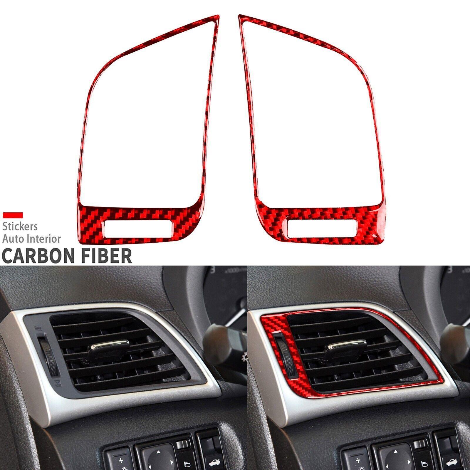 Red Carbon Fiber Dashboard Side Air Vent Outlet Cover For Nissan Sentra 2016-21