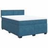 Maison Exclusive - Sommier à lattes de lit et matelas Bleu foncé 140x190cm Velours