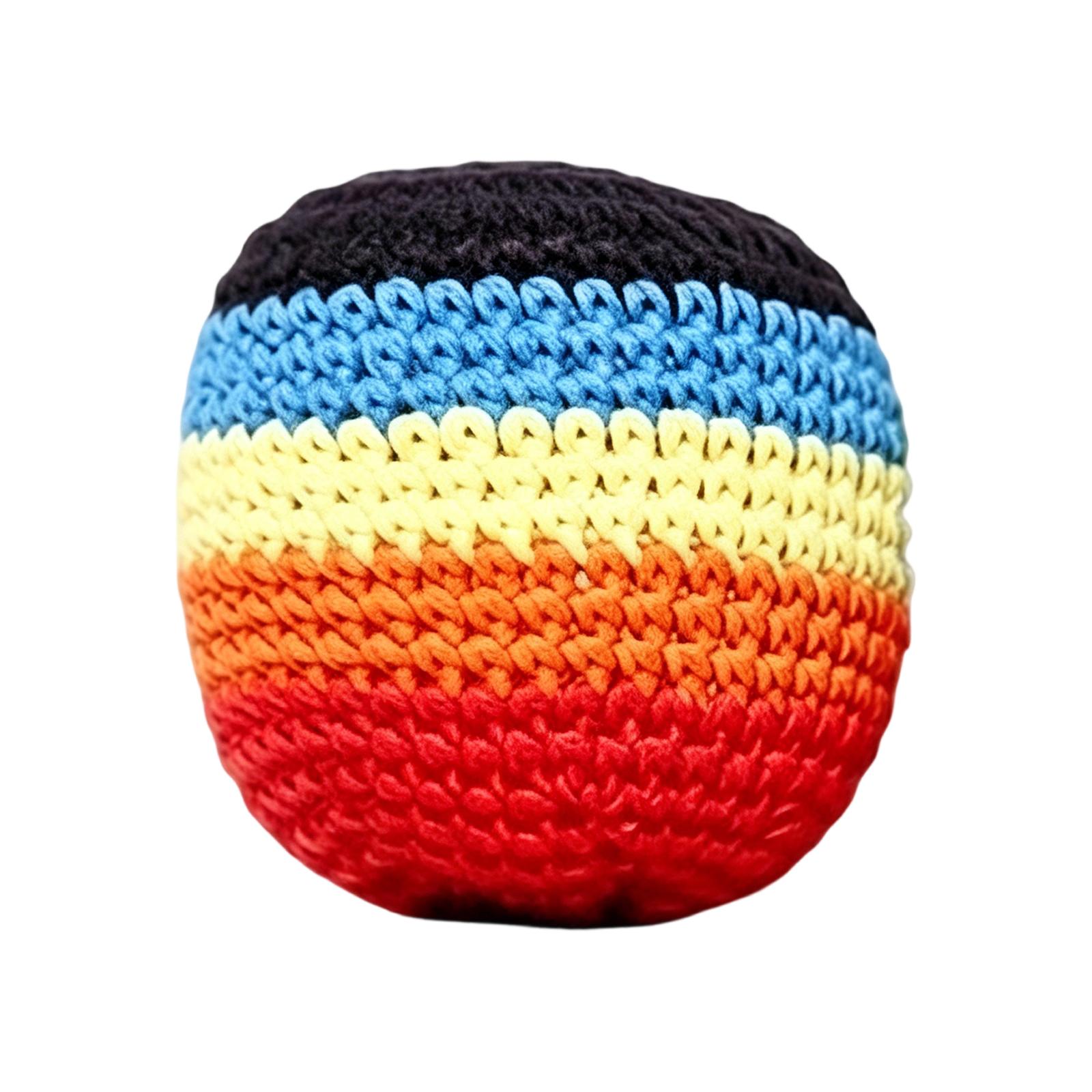 Ručně pletený venkovní footbag 6 cm pro dospělé, háčkovaný sáček na nohu, tradiční styl, odolný materiál, měkká textura pro rekreační použití C