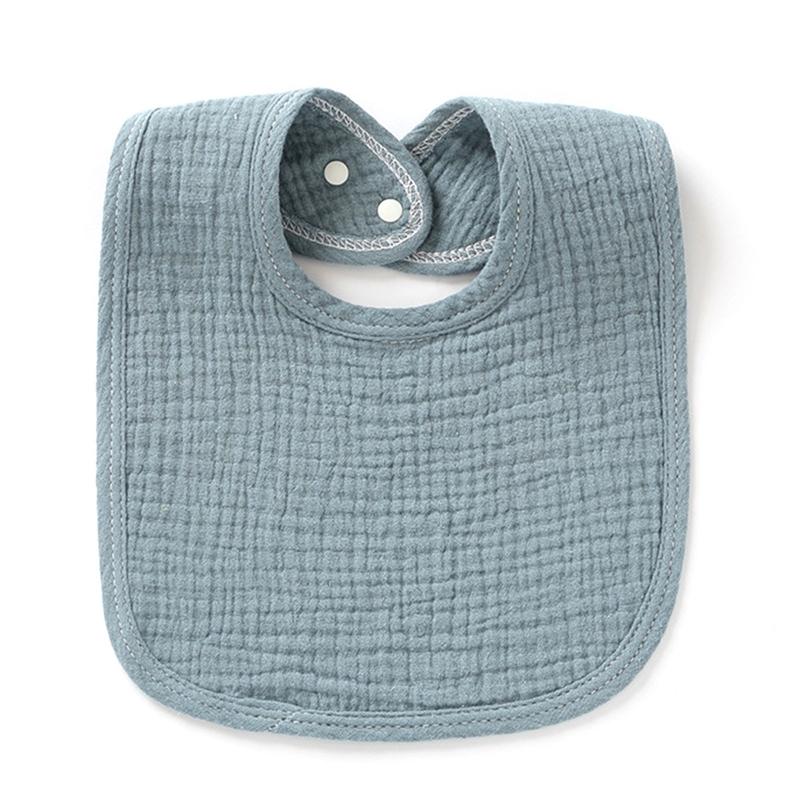 1pc Solid Colour Cotton Gauze Baby Bibs Ruffle Lace Infant Newborn Feeding Burp Cloth Saliva Towel Adjustable Bandana Drool Bibs