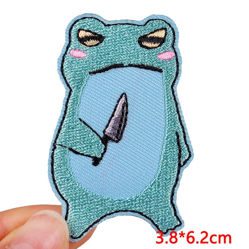 Cartoon Animal Emnroidery Sew Patch Cat Frog Embroidered Patch Iron On Patches For Clothing Hats Backpack Jeans Sew Bagdes DIY