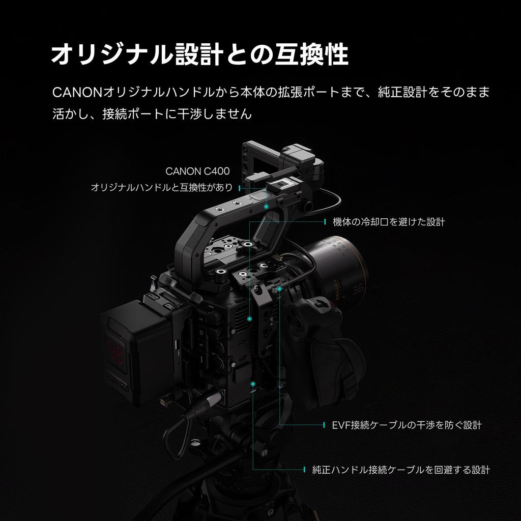 TILTA C400 Cage for Canon Includes Advanced Kit with Manfrotto Quick Release Bottom Top Handle 15mm Carbon Fiber Rod and Rear Accessory Mount Plate