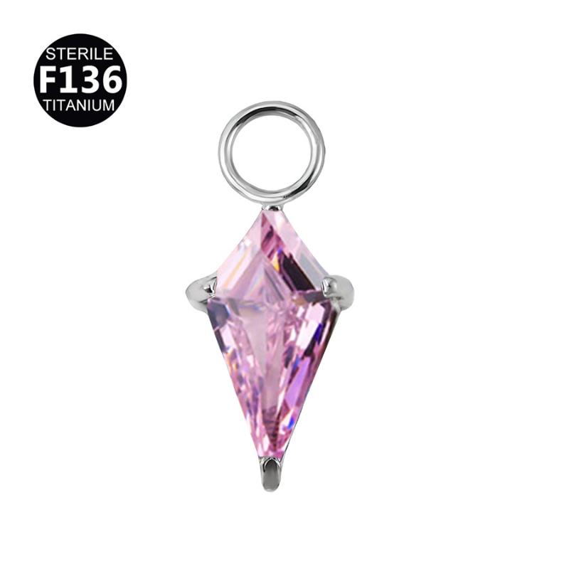 F136 Titanium Kite Cz Dangle Charm For Helix Cartilage Clicker Attachment Pendant Earlobe Piercing Jewelry