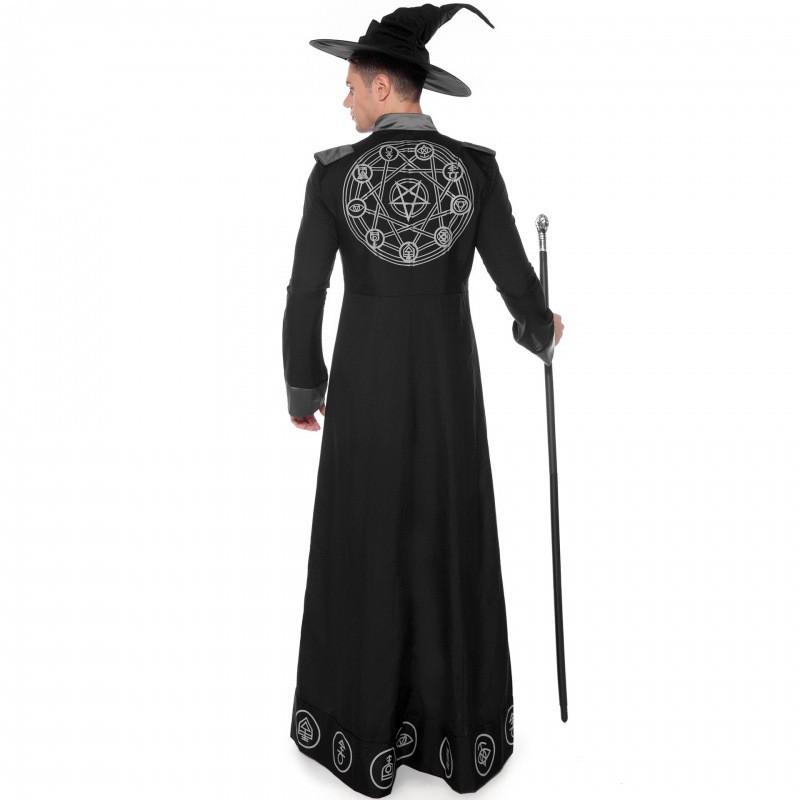 Wizard Black Elegant Costume For Men Suitable For Halloween Parties And Character Roleplay