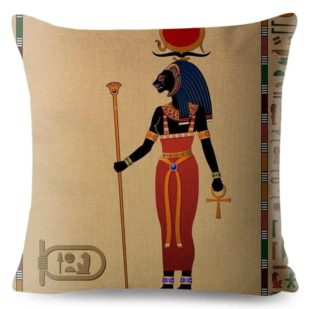 Ancient Egypt Totem Pharaoh Printing Cushion Cover Polyester Pillow Case Sofa Home
