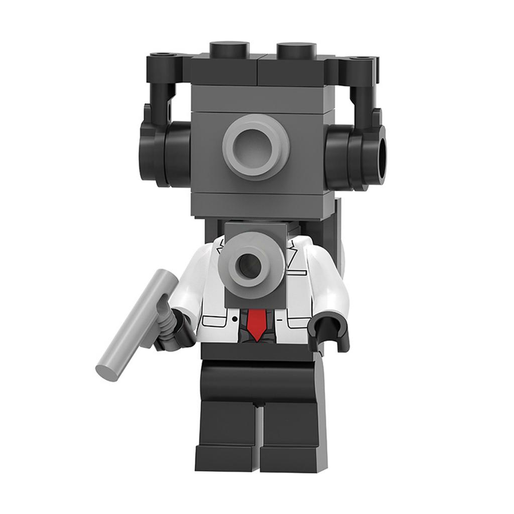 Toilet Man Vs Surveillance Man Building Blocks Figure Toy, Montessori Logic Training Desktop Ornament, Great Gift for Boys and Girls