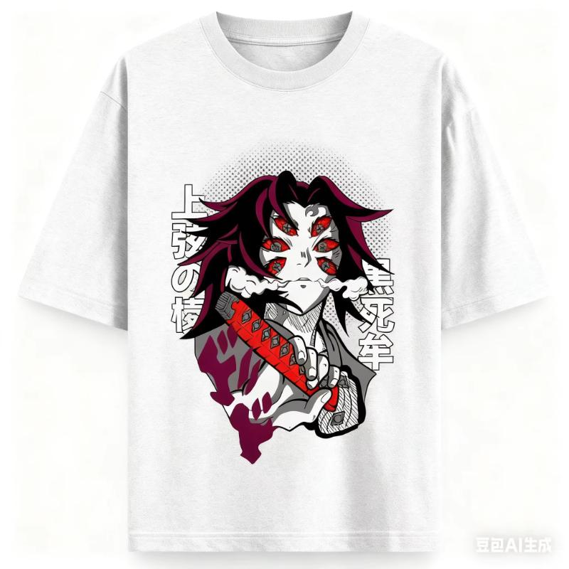 Demon Slayer Anime Printing Oversized Cotton Tshirt Men and Women Comfortable Fashion Street Y2K Summer Short Sleeve Tshirt