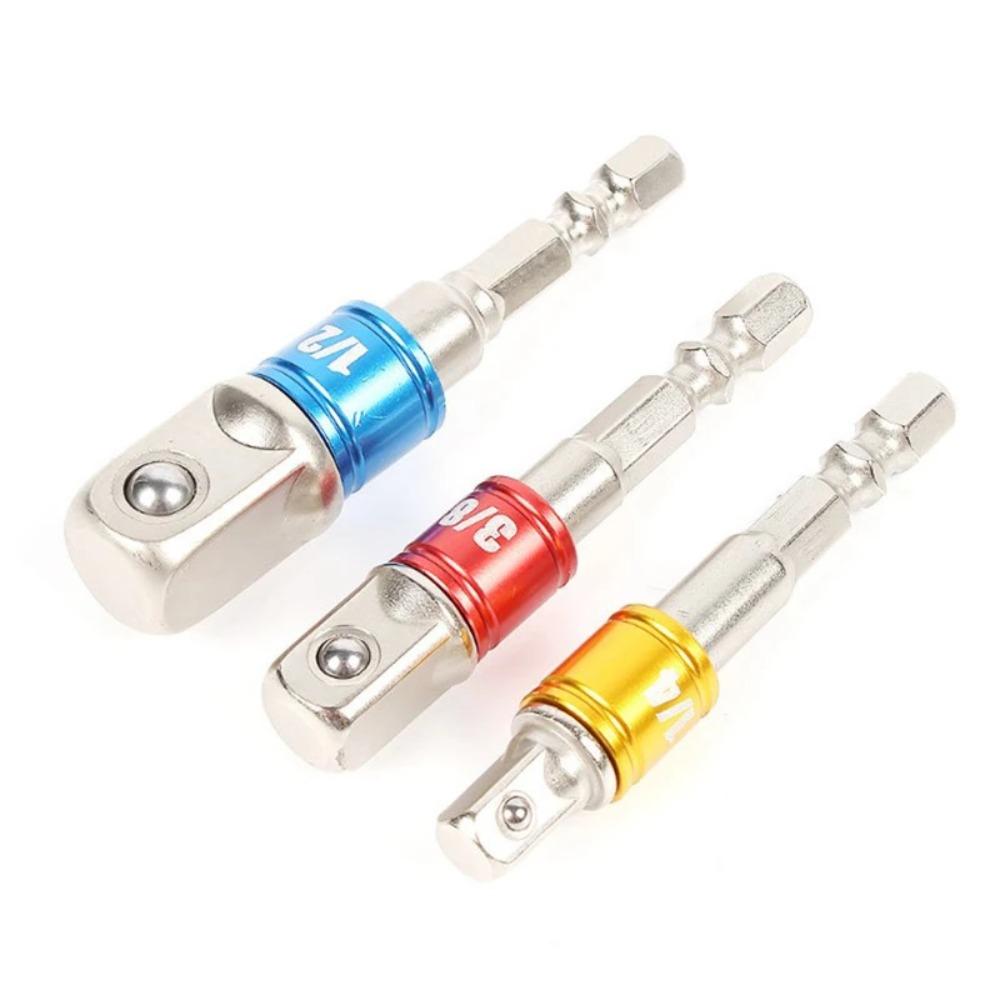 3pcs Impact Grade Socket Adapter Power Hand Tool Part Driver Extension Set Screwdriver Holder Drill Nut Attachment