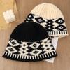 Vintage Karierter Damen Bucket Hat Winter Gestrickter Fischerhut Warmer Damen Glockenhut Hut mit Ohrenschutz Herbst und Winter Outdoor-Sport