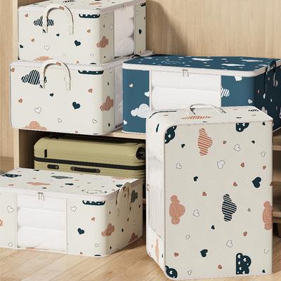Large Capacity Clothes Quilt Organizer Storage Bag Dustproof Waterproof Wardrobe Closet Clothing Organizer Boxes Mobile Luggage