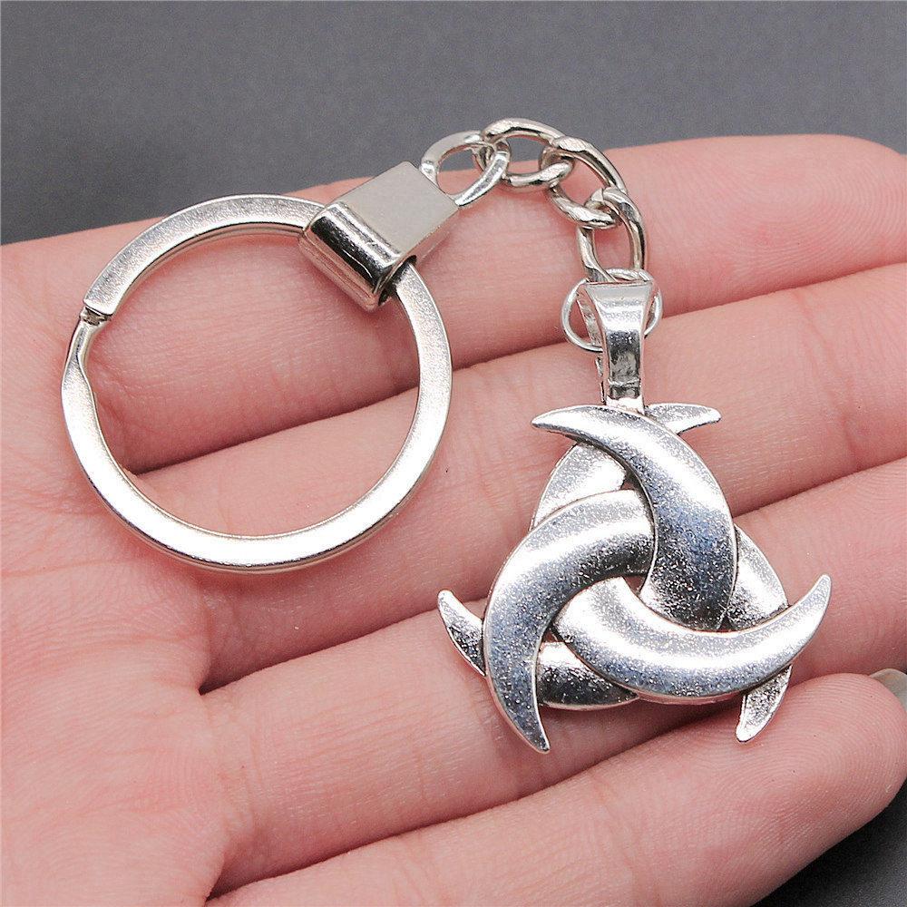 Star of David Talisman Amulet Pendant Antique Bronze Metal Keychain with 30mm Ring for Boys Bag Charm