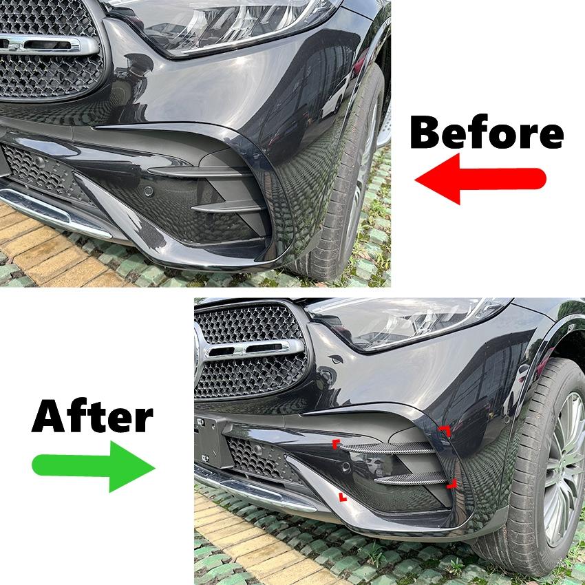 For Mercedes-Benz GLC-Class X254 GLC260 300 AMG 2023 2024 Front Bumper Splitter Fog Lamp Grill Spoiler Cover Air Vent Wind Knife