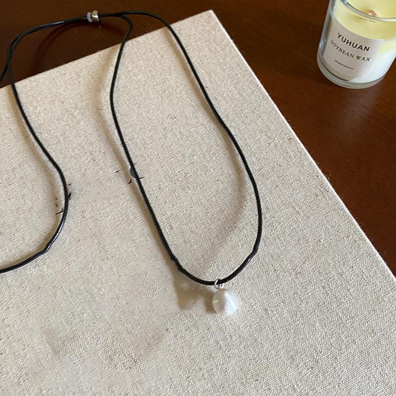 

Вощеный шнур, кулон в виде круглого шара, ожерелье в стиле инс, простая цепочка до ключиц, универсальный темперамент, высококачественная бижутерия для женщин