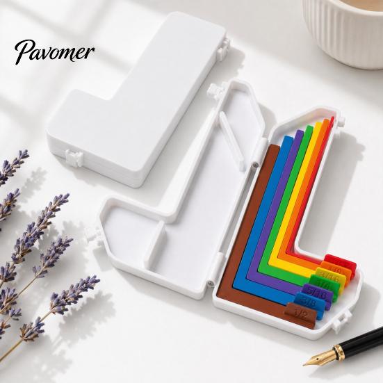 Card Making Alignment Tool Paper Crafting Guide with Case, Precision Layering & Matting Spacers for DIY Craft Spacing and Scrapbooking, Color-Coded