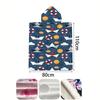 Cartoon Boat Hooded Beach Towel Robe Soft Absorbent Quick Dry Bathrobe for Travel Camping