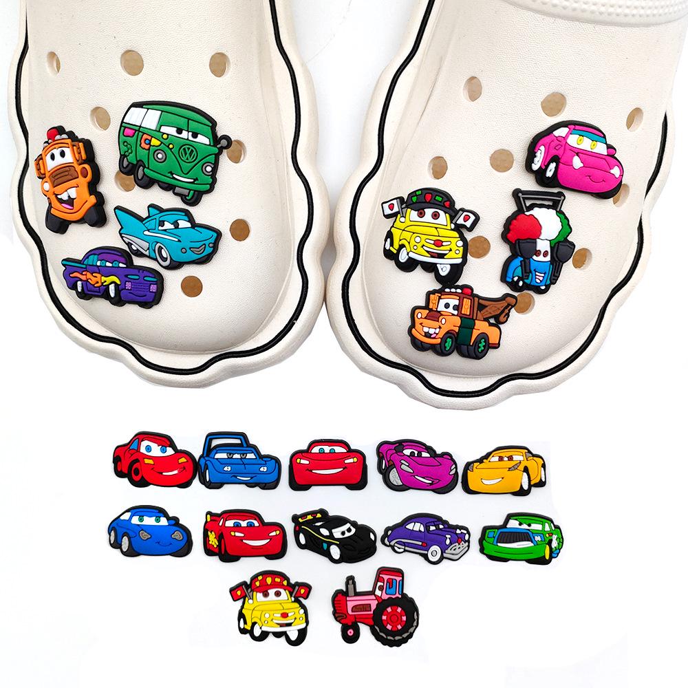 Lightning McQueen Cartoon Clog Shoe Charm - Cute Floral Rubber Accessories