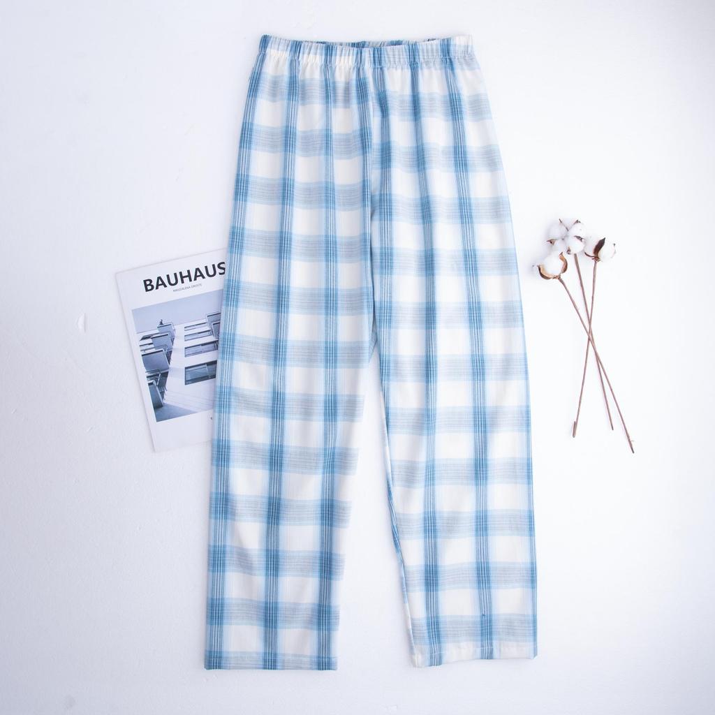 Men's Plaid Cotton Pajama Pants - Loose, Casual, Home and Outdoor Wear