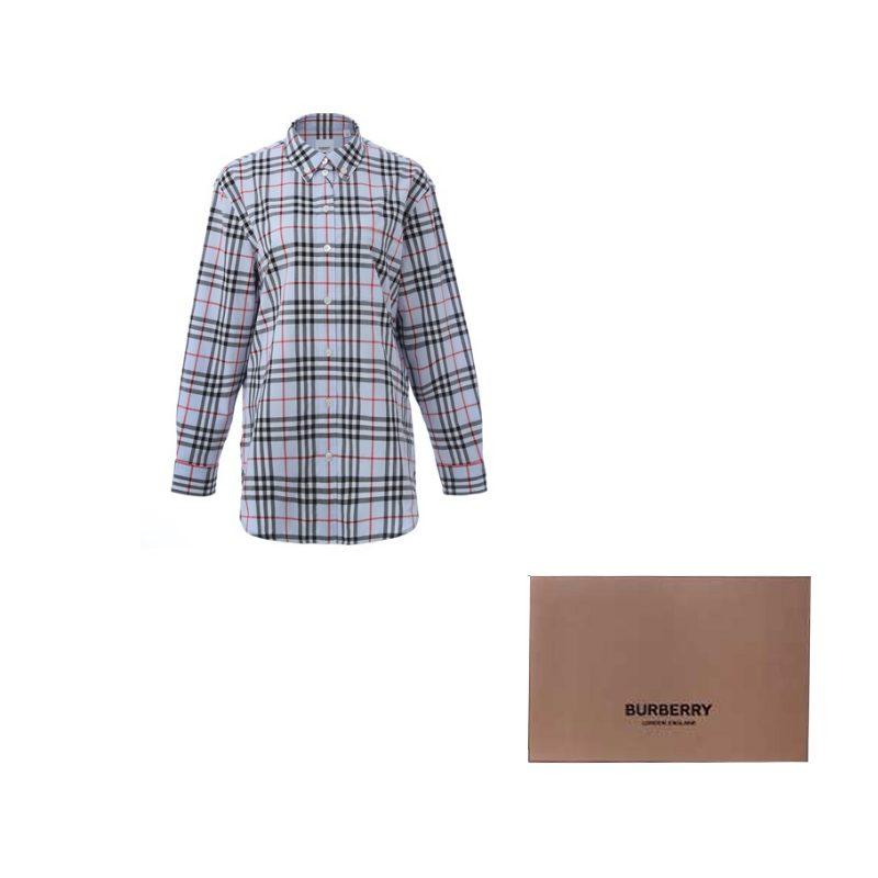 Burberry Shirt Women's Light Blue Gray 80118351