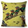 Federa Cuscino Lucky Luke Decorazione Cartone Animato Stampa Anime Copricuscino per Divano Casa Stanza Bambini Federa in Poliestere ,(4)
