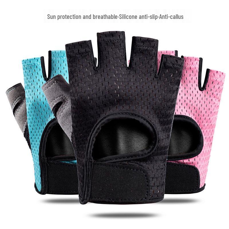 Unisex Breathable Half-Finger Fitness & Cycling Gloves - Thin, Anti-Callus for Summer Sports, Weightlifting, Pull-Ups, and Driving.