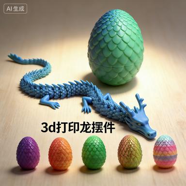 3D Printing Dragon Decorations, Chinese Dragon Egg Joint Dragon Toys Handmade, Gift Giving Small Toy Handicrafts