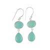 Aqua Kalcedon Ädelsten 925 Sterling Silver Smycken Handgjorda Örhängen 1.88" Gåva EE-73-16