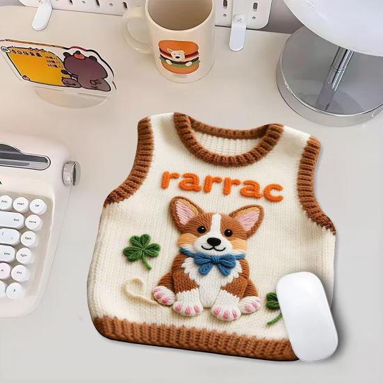 Knitted Sweater Print Mouse Pad Non-slip Base Waterproof Home Office Gaming Computer Laptop Mousepad Desk Mat PC Accessories