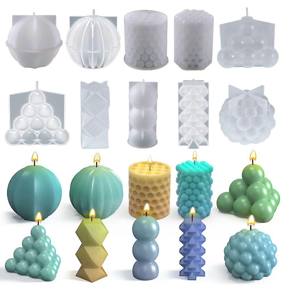 3D Cylinder Candle Mold DIY Candle Silicone Mold Cake Resin Molds 3D Art Wax Candle Making Mould Silicone Handmade Soap Molds