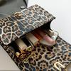 1 Pezzo Borsa a Tracolla Mini Flap Stampa Leopardo da Donna con Catena Metallica Vintage in Ecopelle con Zip Borsa a Spalla alla Moda Piccola Borsa a Mano per Donna