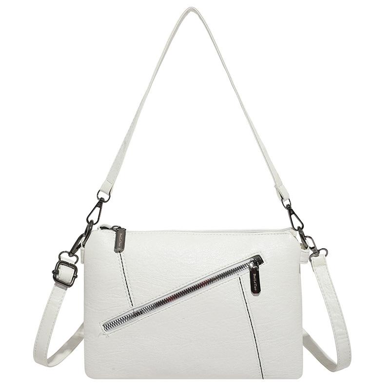 Casual Soft Leather Women's Bag Women's Single-shoulder Crossbody Bag Multi-layered Storage Small Square Commuting Bag