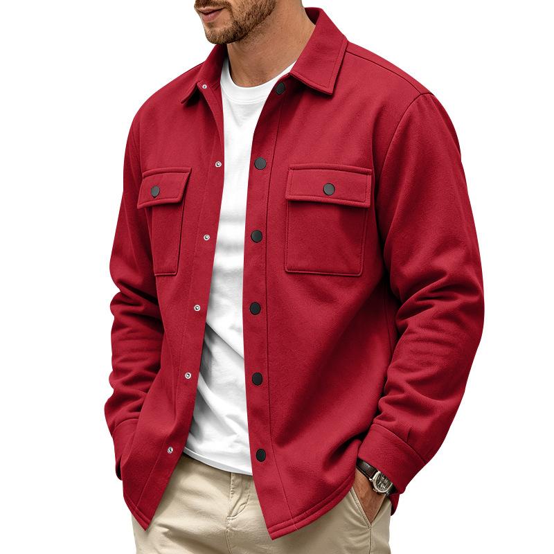 Men S Long Sleeve Knit Button Pocket Casual Jacket