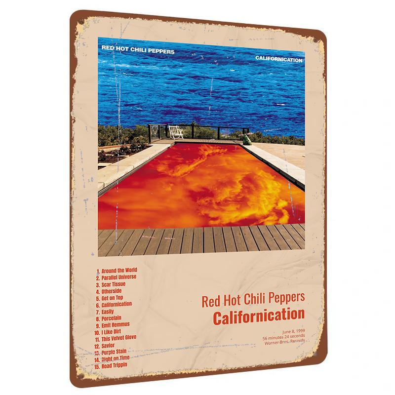 

Red Hot Chili Peppers Californication Album Cover Art Metal Tin Sign Vintage Music Poster Wall Decor 20x30cm（7.8x11.8inch）