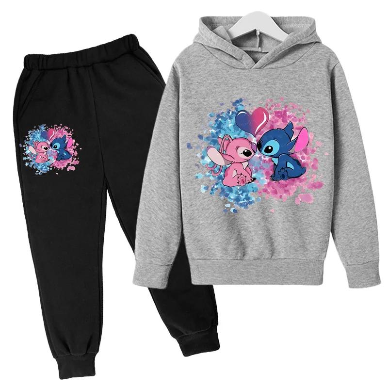 Casual Print Simple Suit Fashion Sweatshirt Loose Clothing Sets Kids Unisex