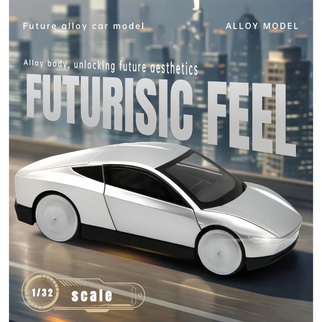 Simulation 1/32 Tesla Cybercab ROBOTAXI Metal Die Cast Car Model, Desktop Decoration Ornaments, Children's Toy Cars, Boys Gifts