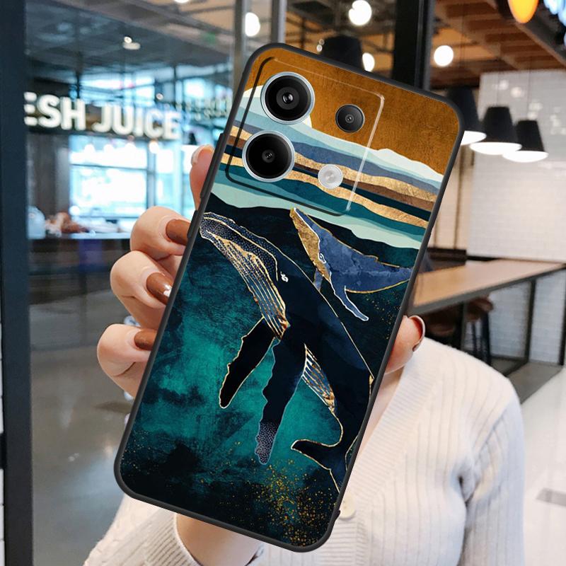 Whale Fish Wave Sea Case For Xiaomi Redmi 13C 12C 9C 10C Redmi Note 13 Pro 9 10 11 12 Pro 9S 10S 11S 12S Cover