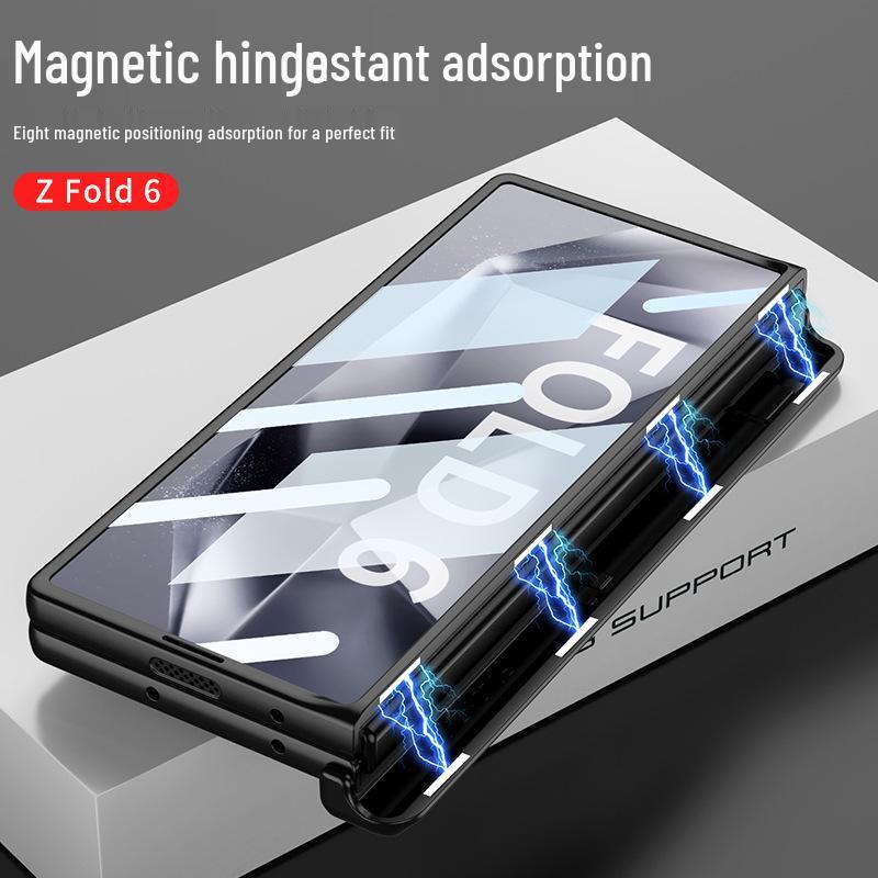 Samsung Z Fold6 Frosted Magnetic Hinge Case with Side Bracket