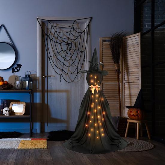 

Yousheng 2 шт. жуткие украшения-призраки на Хэллоуин, стоячие украшения-призраки с гирляндами, легко собираемые украшения-призраки для крыльца и двора 2pcs