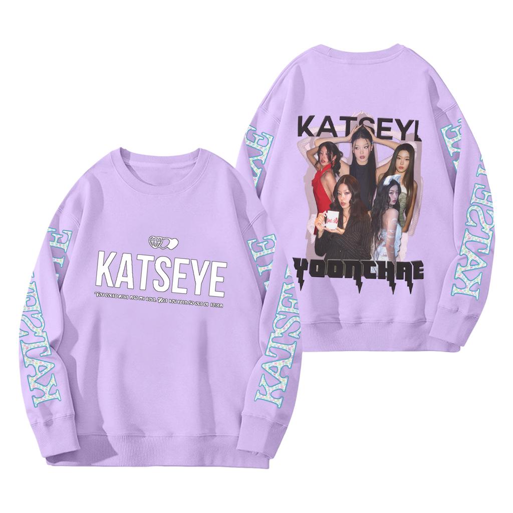 Women's Fashion Long Sleeve Print Round Neck Loose Pullover Sweater Top