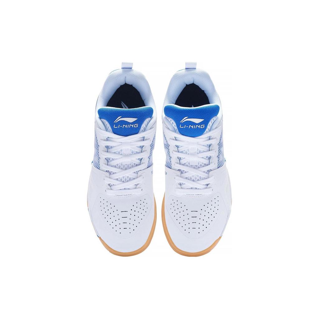 Li Ning Rutschfest Abriebfest Atmungsaktiv Niedrig geschnitten Tischtennis Schuhe Herren Weiß Blau APPT009-1