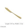 Gold Luxurious Stainless Steel Tableware, Knife, Fork, Spoon, Steak, Fish Dinner, Dessert, Salad, Coffee, Dinning Room