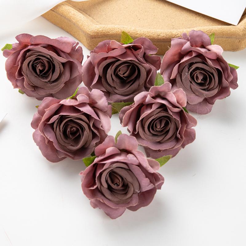 10/50Pcs Silk Roses Scrapbook Wedding Garden Home Party Decor Christmas Wreaths Accessories Candy Box Artificial Flowers Cheap