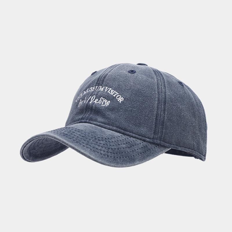 New Street Fashion Letter Embroidery Baseball Cap for Men and Women Couples Versatile Face Small Soft Top Cap Tide