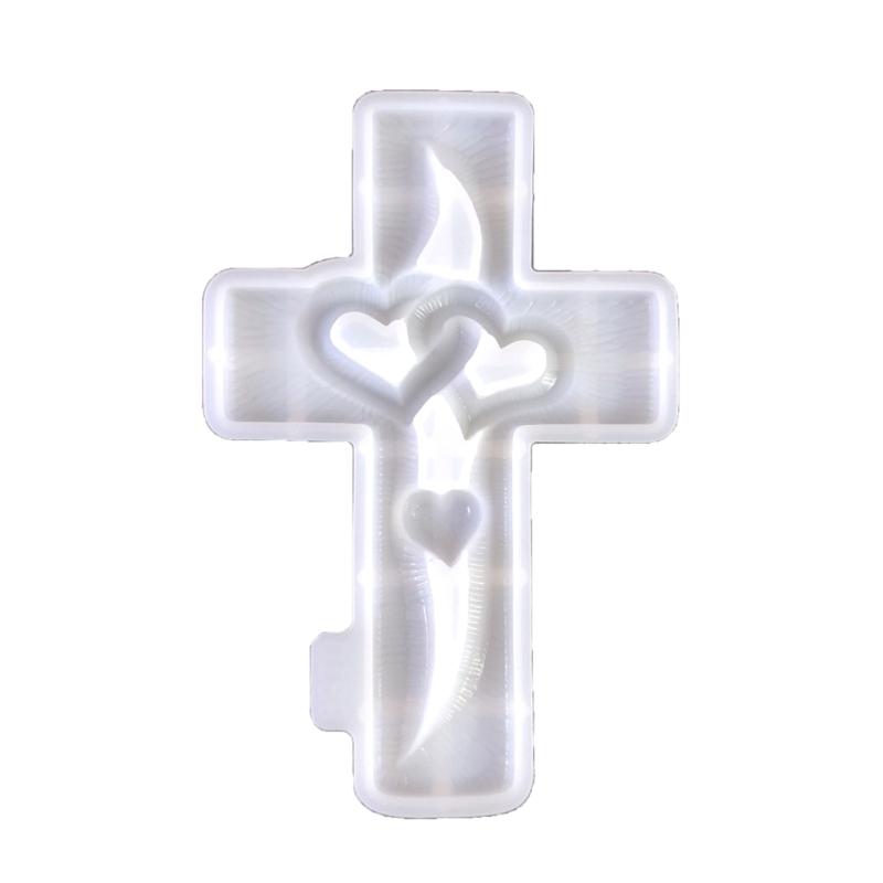 Practical Love Heart Crosses Silicone Mold for Making Customized and Love Themed Resin Crafts and  Projects
