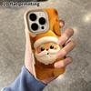 Phone Case: 2D flat lambskin suitable for iPhone 18 17 16 15 14 13 Pro film protective case,little orange bear, Christmas and Halloween gifts