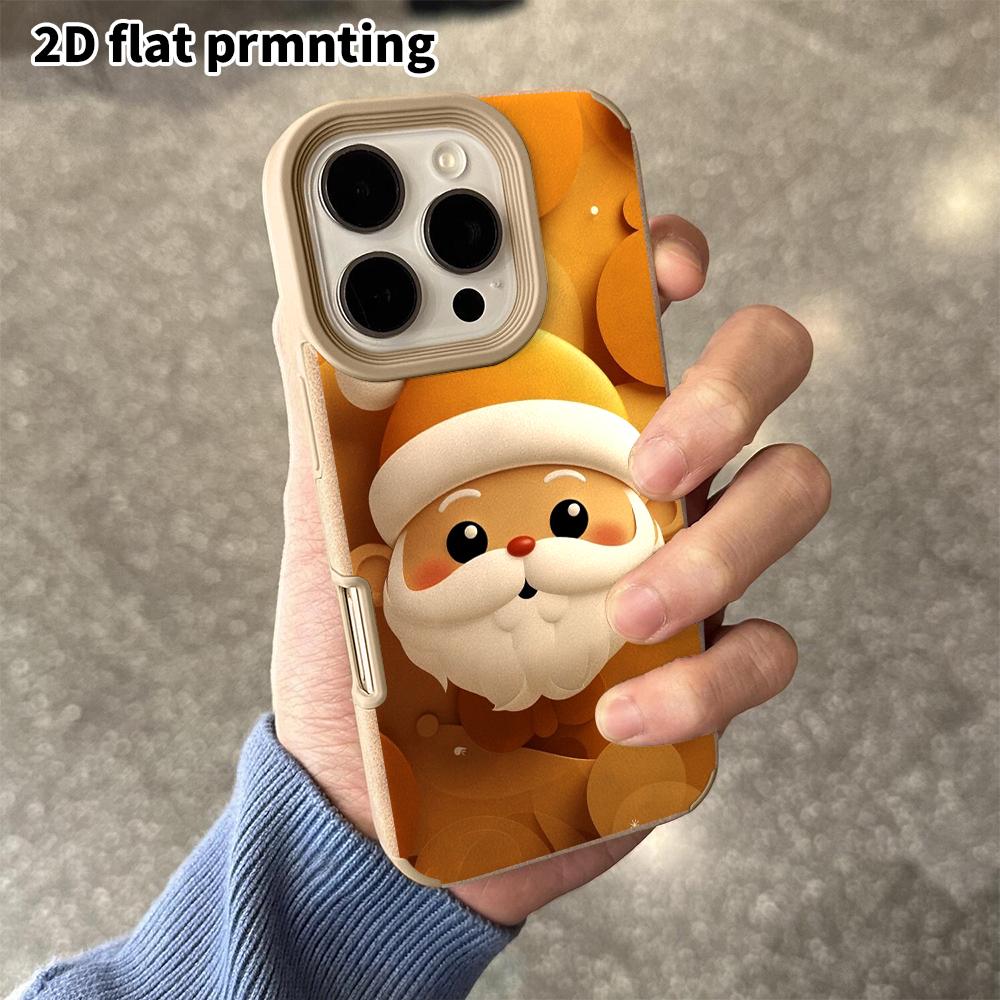 Phone Case: 2D flat lambskin suitable for iPhone 18 17 16 15 14 13 Pro film protective case,little orange bear, Christmas and Halloween gifts