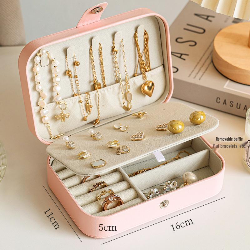 

Portable Multifunctional Jewelry Storage Box: Dustproof & Anti-Oxidation for Earrings, Rings, and Bracelets.